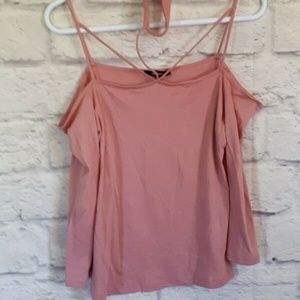 New Ambiance Coral Pink Spaghetti Strap Top Tank